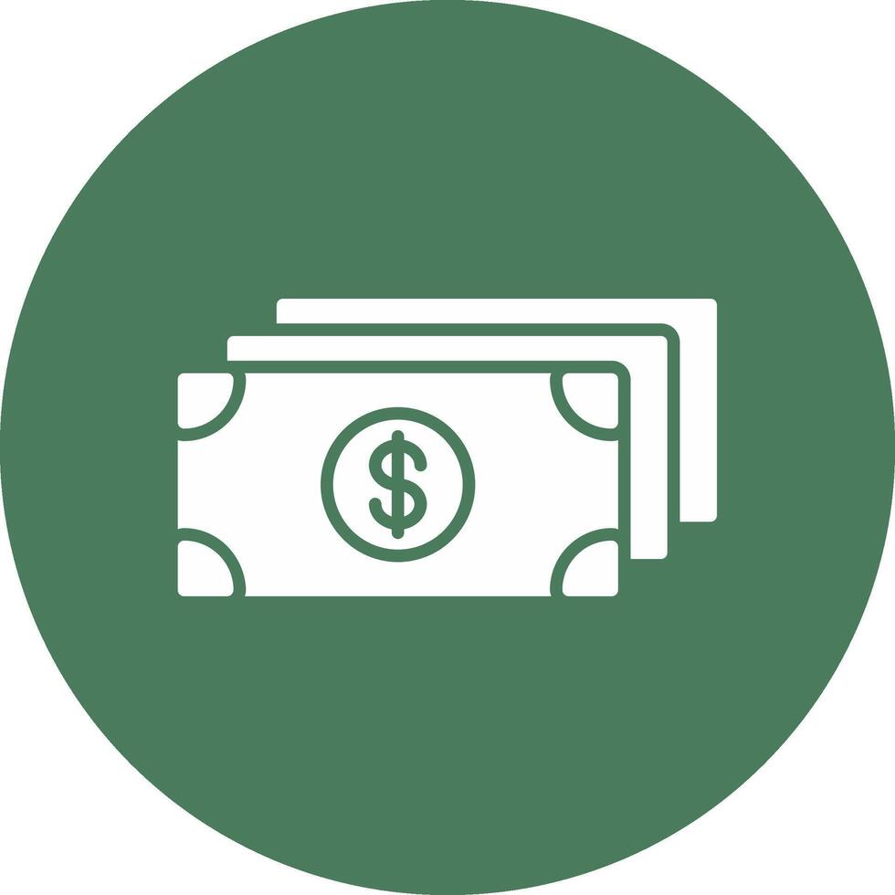 Dollar Glyph Multi Circle Icon vector
