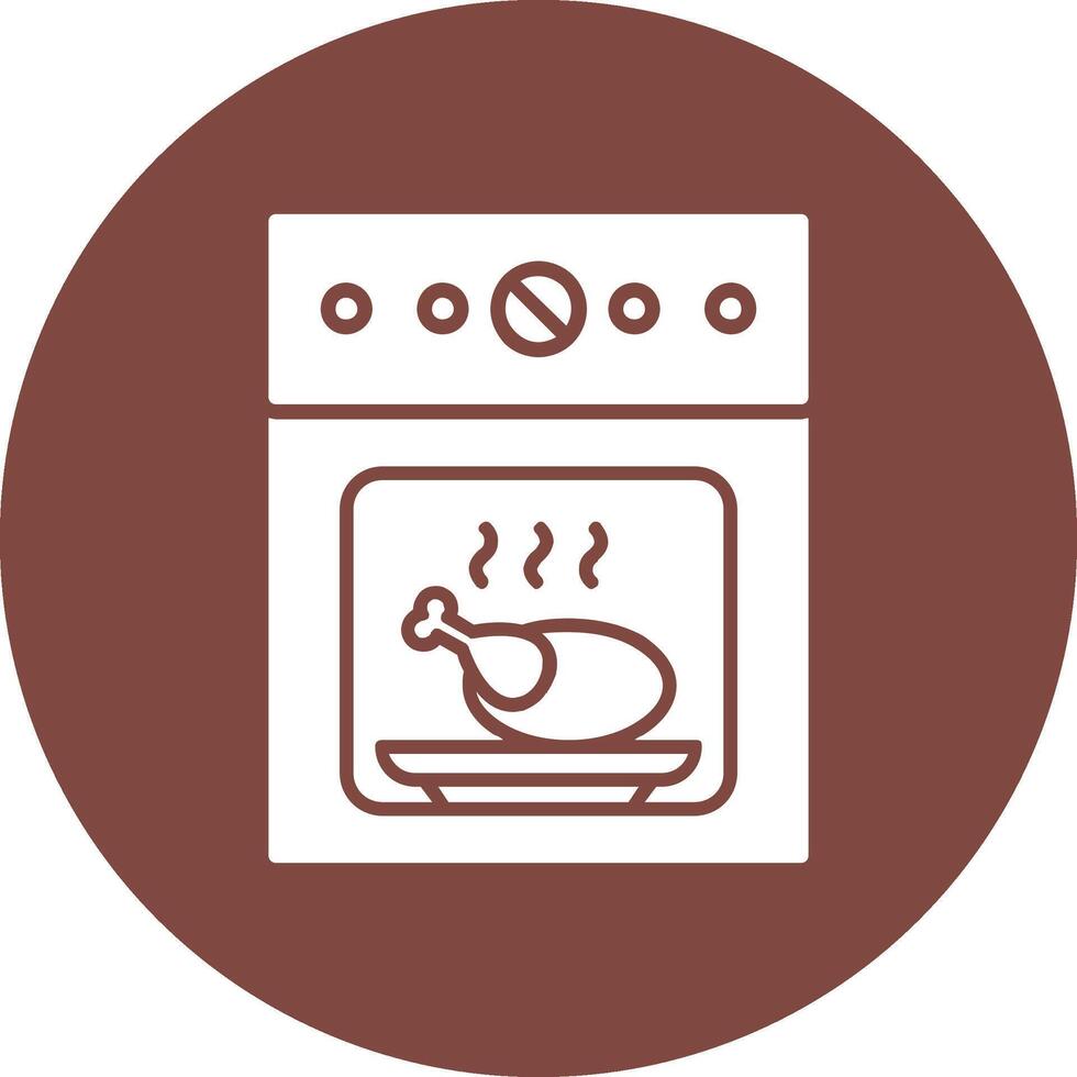 Oven Glyph Multi Circle Icon vector