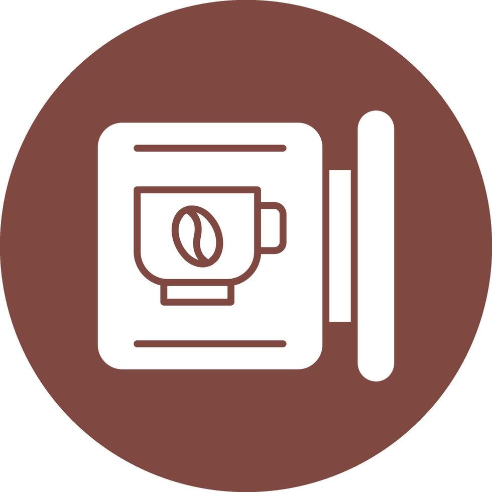 Cafe Signage Glyph Multi Circle Icon vector