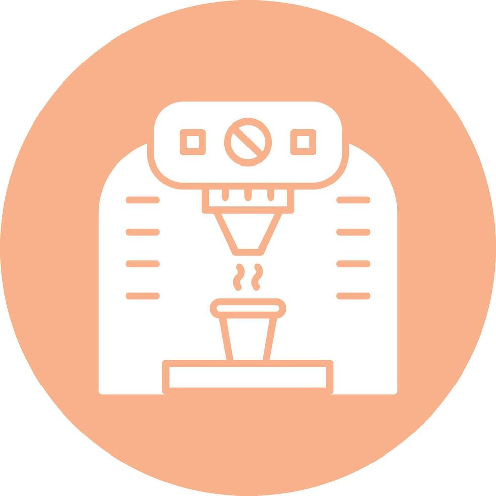 Coffee Machine Glyph Multi Circle Icon vector
