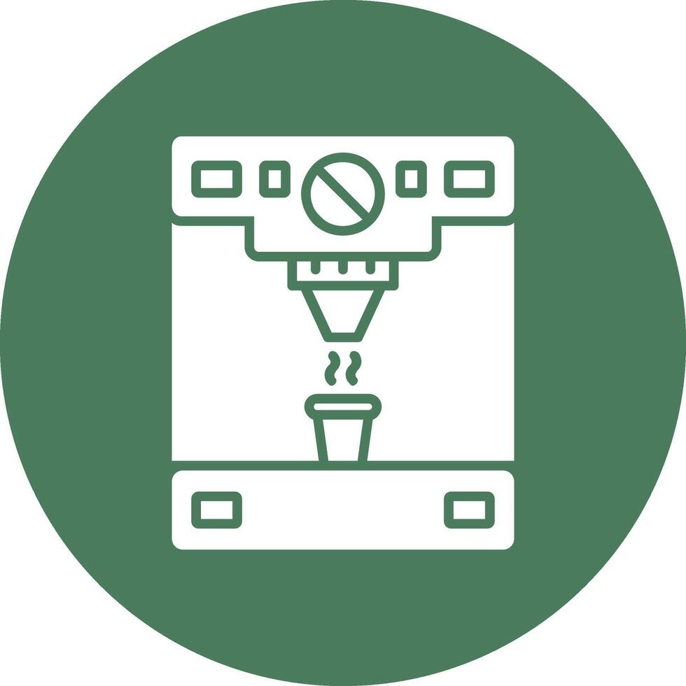 Coffee Machine Glyph Multi Circle Icon vector