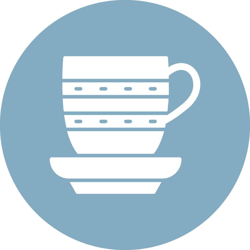 Tea Cup Glyph Multi Circle Icon vector