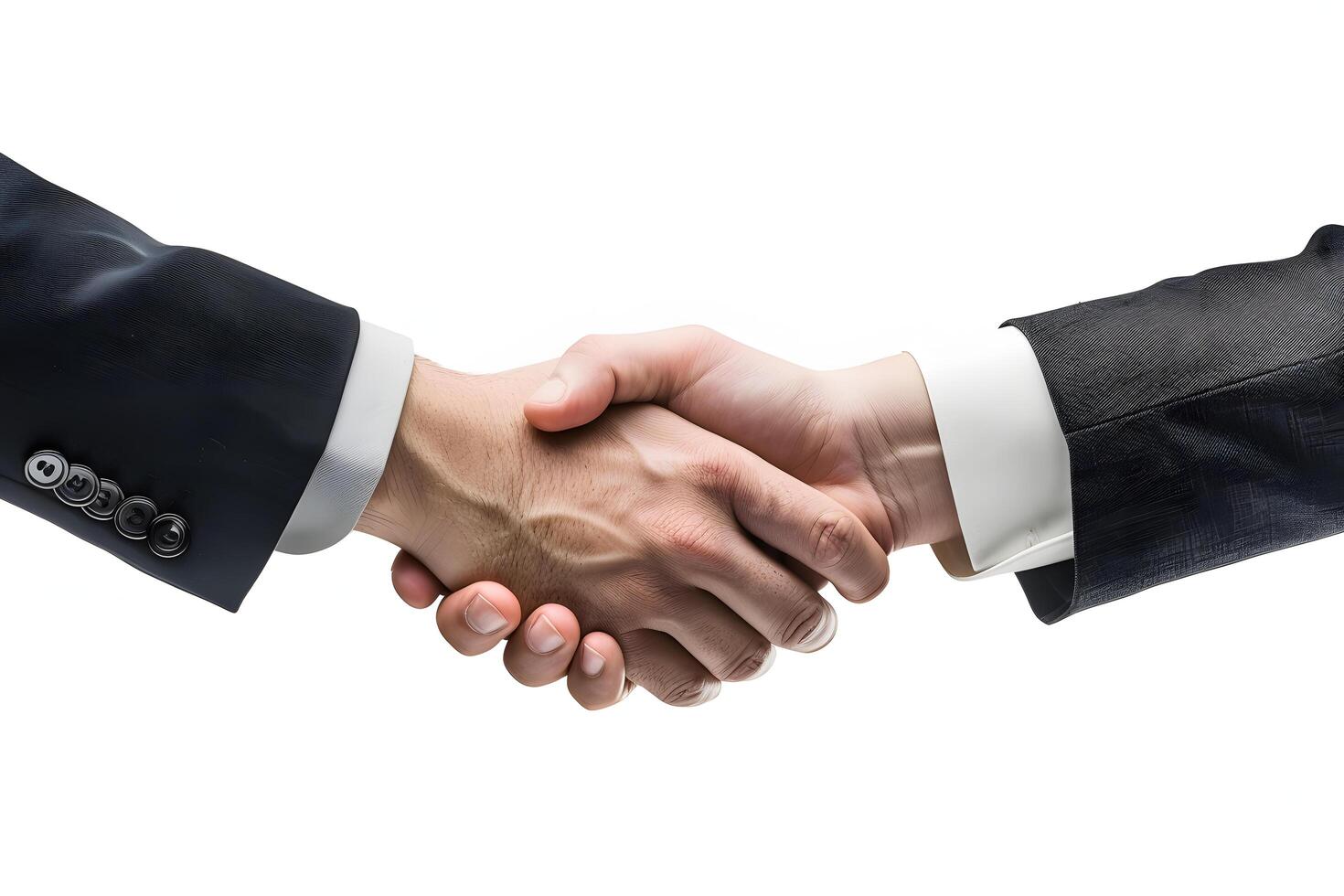Isolated Shot of Two Businessmen Shaking Hands photo