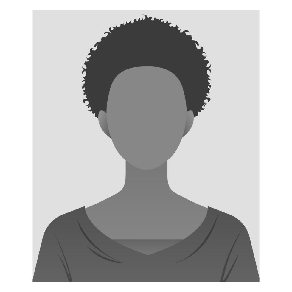 Default Placeholder Avatar Profile on Gray Background. Woman Avatar, user profile, person icon, silhouette, profile picture for unknown or anonymous individual for social media, website vector