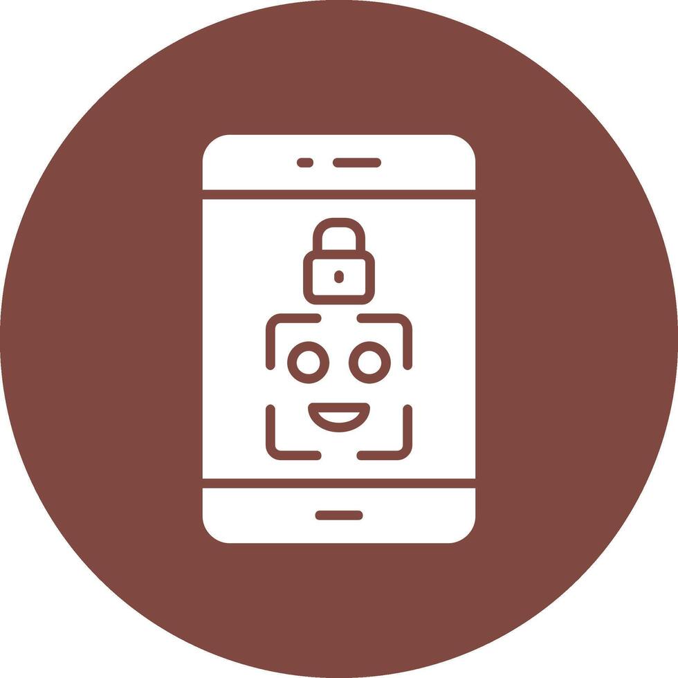 Facial Recognition Glyph Multi Circle Icon vector