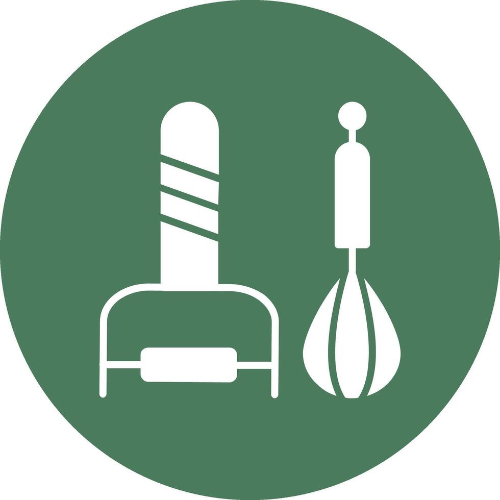 Kitchen Utensils Glyph Multi Circle Icon vector