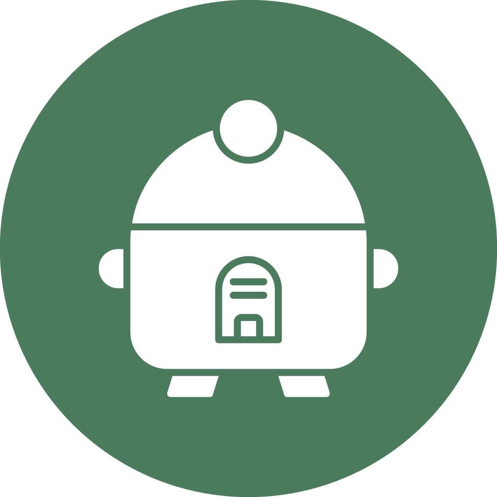 Rice Cooker Glyph Multi Circle Icon vector