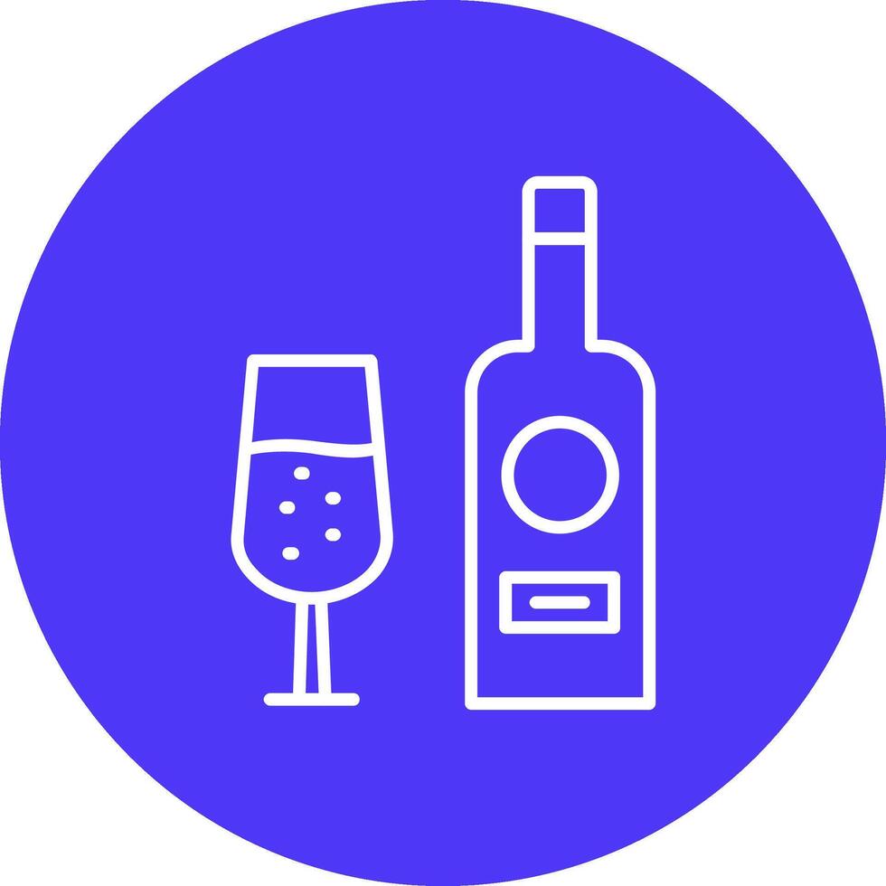 vino botella línea multi circulo icono vector