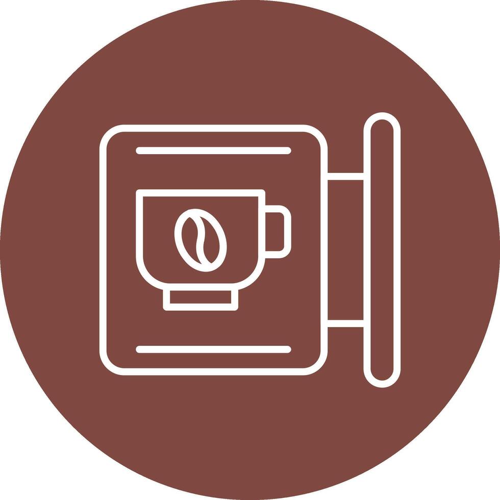 café señalización línea multi circulo icono vector