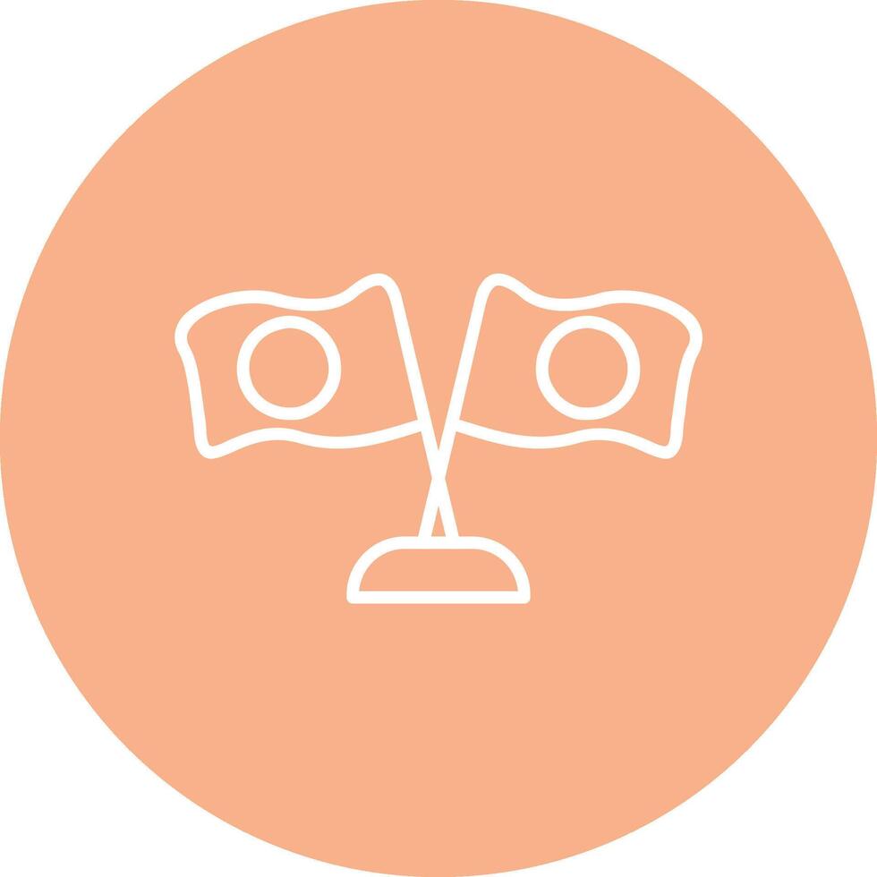 Flags Line Multi Circle Icon vector