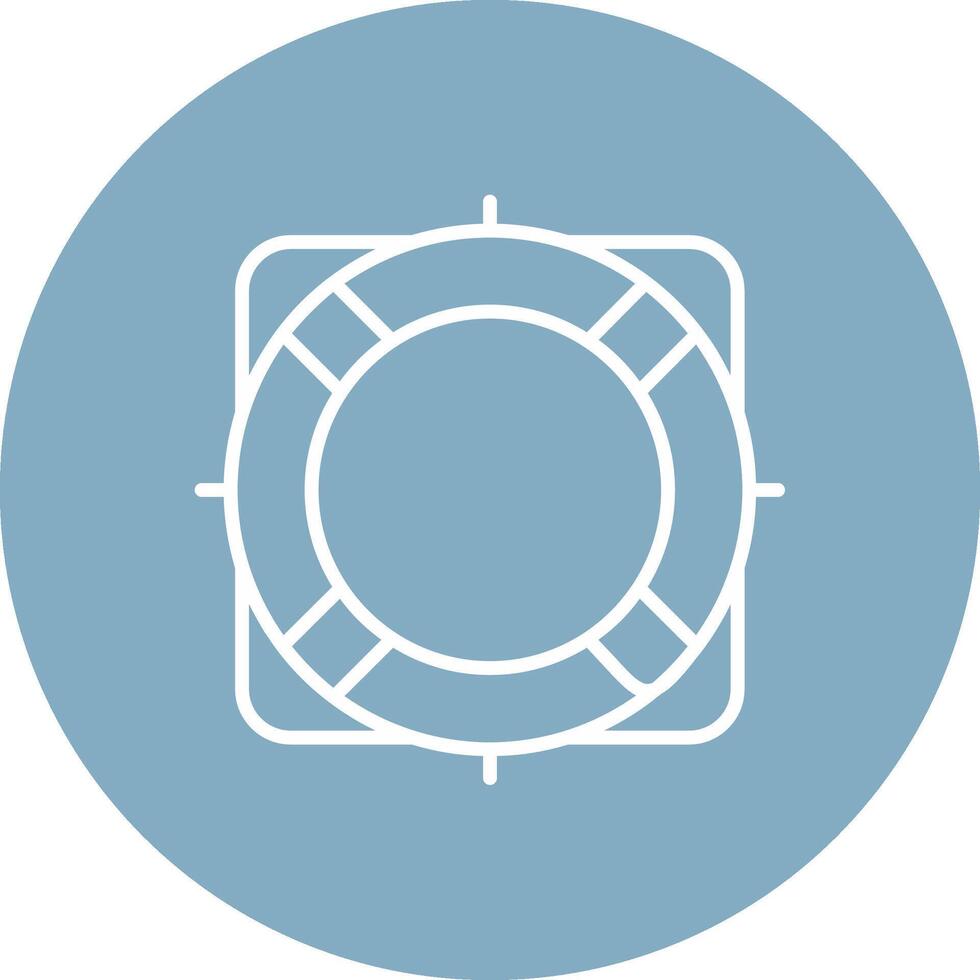 Rescue Buoy Line Multi Circle Icon vector