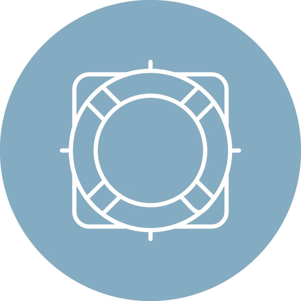 Rescue Buoy Line Multi Circle Icon vector