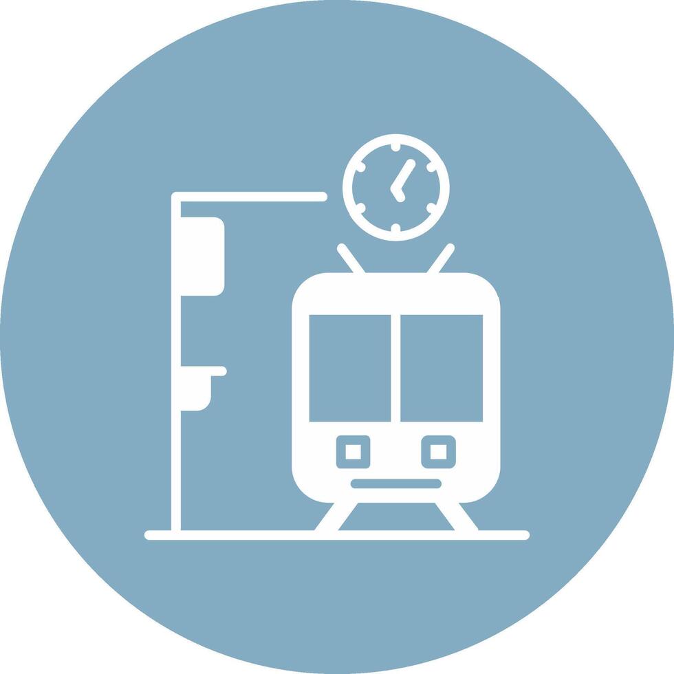 Metro Station Glyph Multi Circle Icon vector