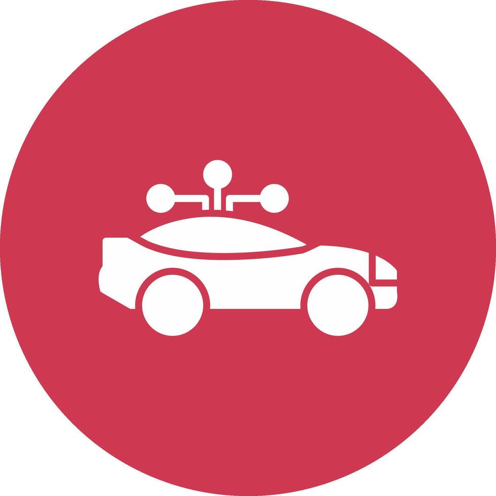 Smart Car Glyph Multi Circle Icon vector