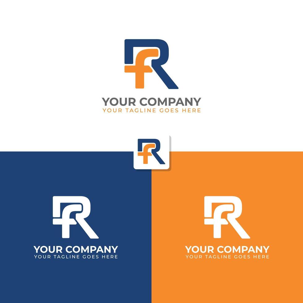 RF or FR Alphabet initial logo template vector