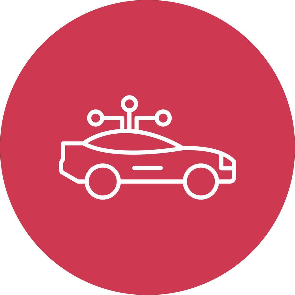 Smart Car Line Multi Circle Icon vector
