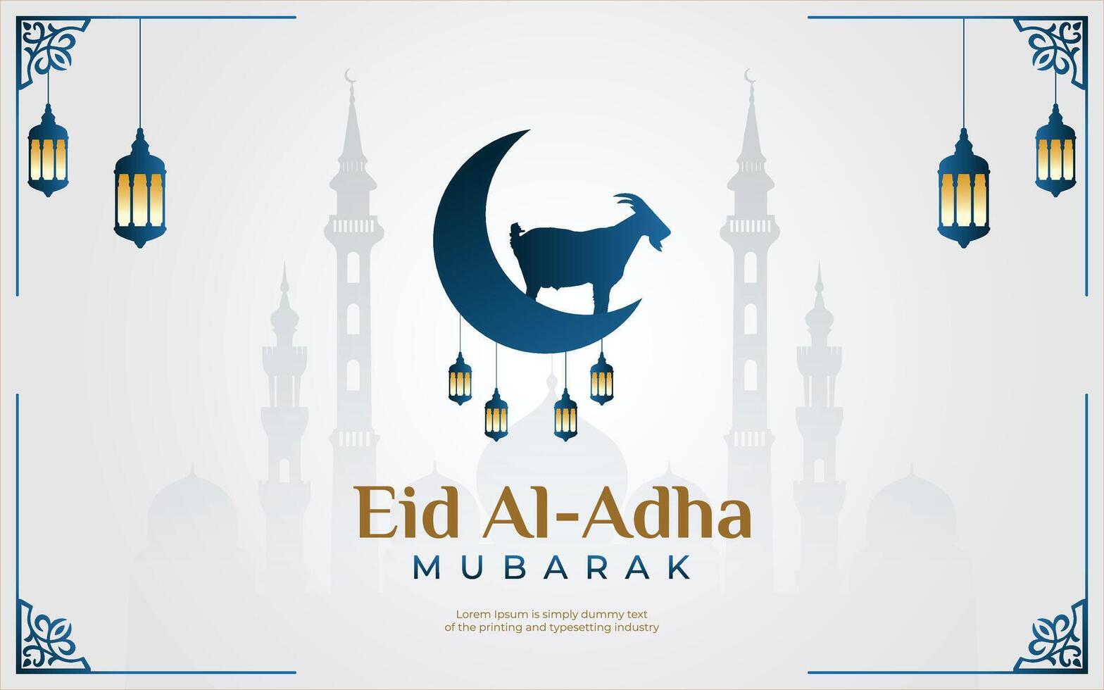 ilustración de eid Alabama adha islámico y Arábica antecedentes bandera diseño vector