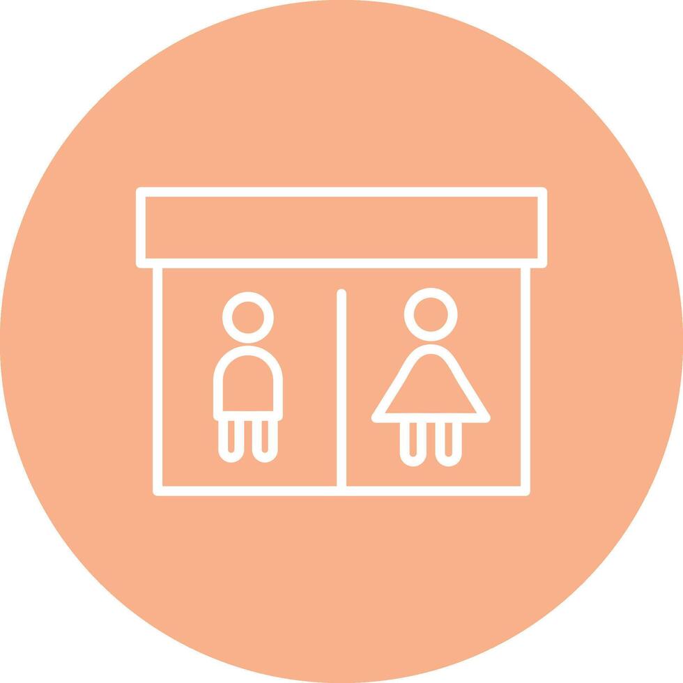 Public Toilet Line Multi Circle Icon vector