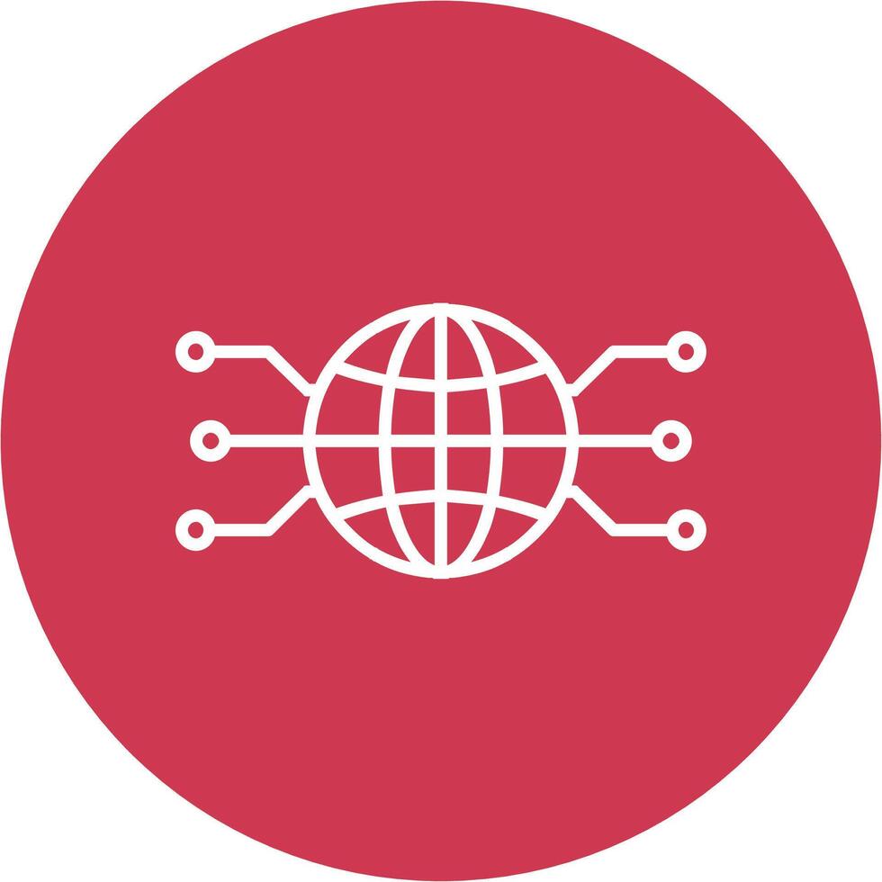 global red línea multi circulo icono vector