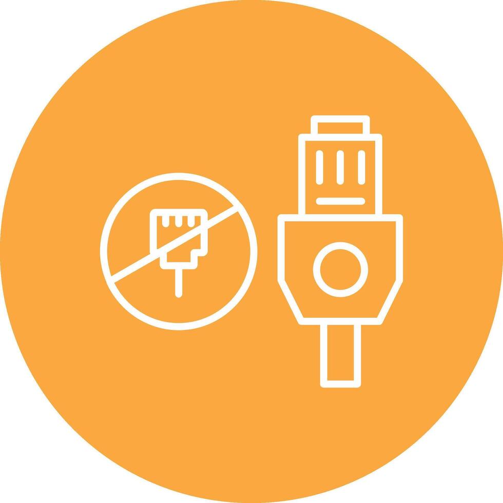 Lan Unplugged Line Multi Circle Icon vector