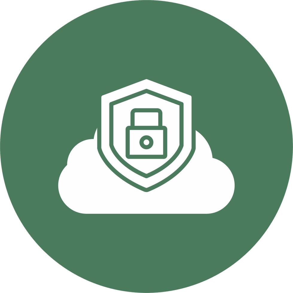 Cloud Security Glyph Multi Circle Icon vector