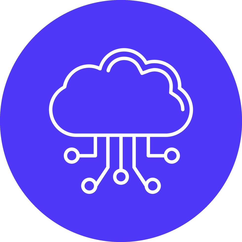Hosted Application Line Multi Circle Icon vector