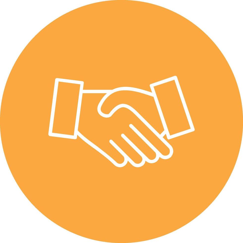 Hand Shake Line Multi Circle Icon vector