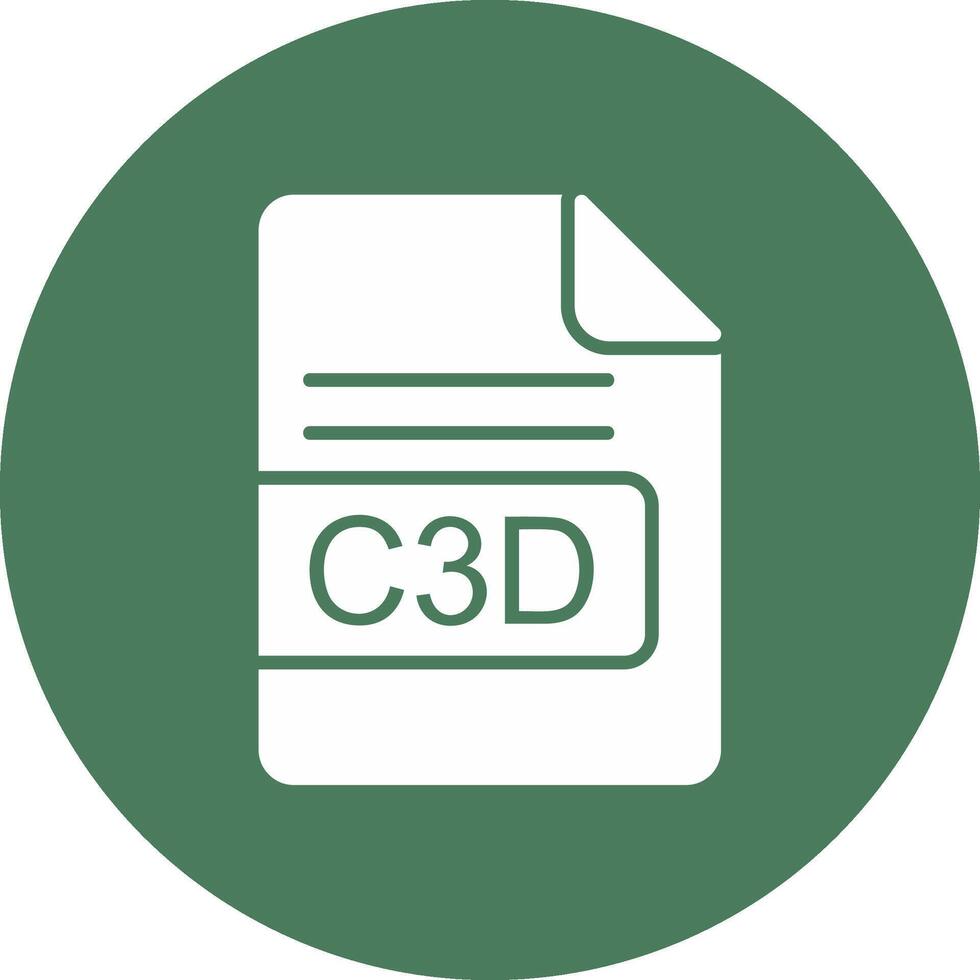 C3D File Format Glyph Multi Circle Icon vector