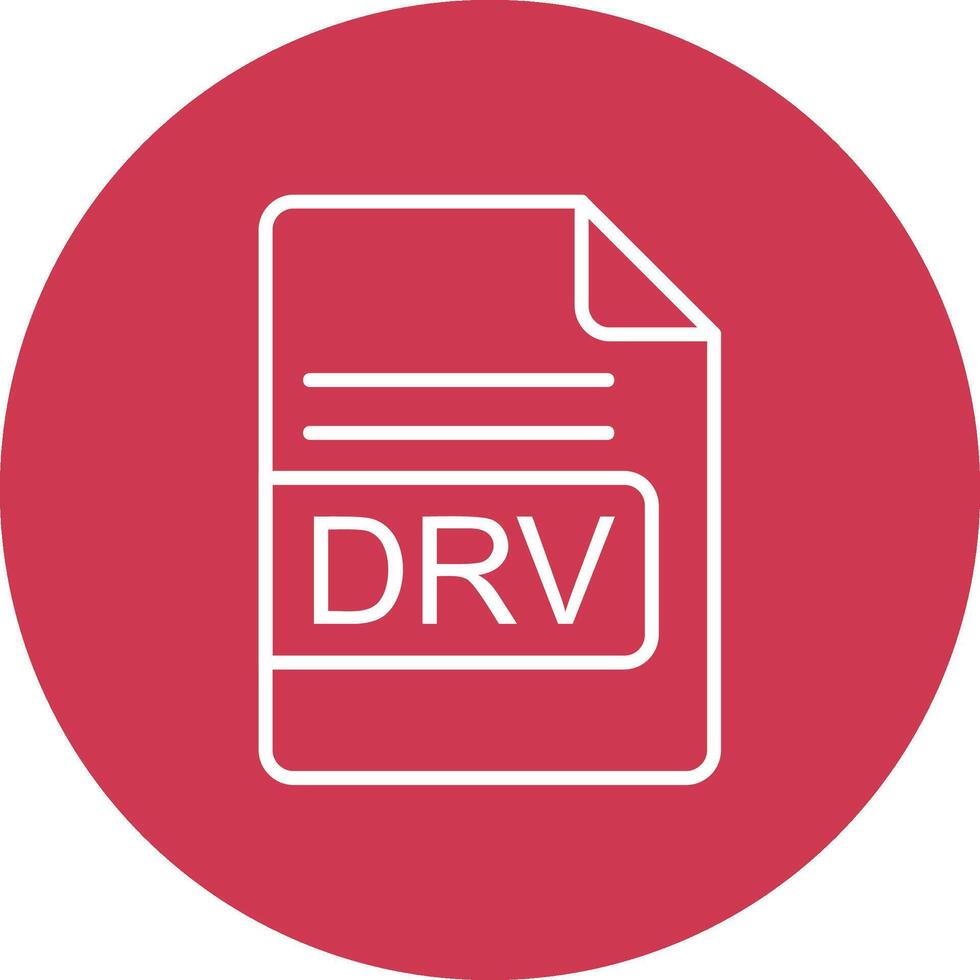 drv archivo formato línea multi circulo icono vector