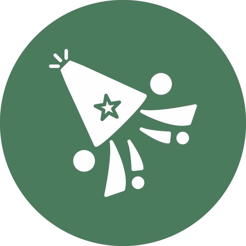 Party Hat Glyph Multi Circle Icon vector