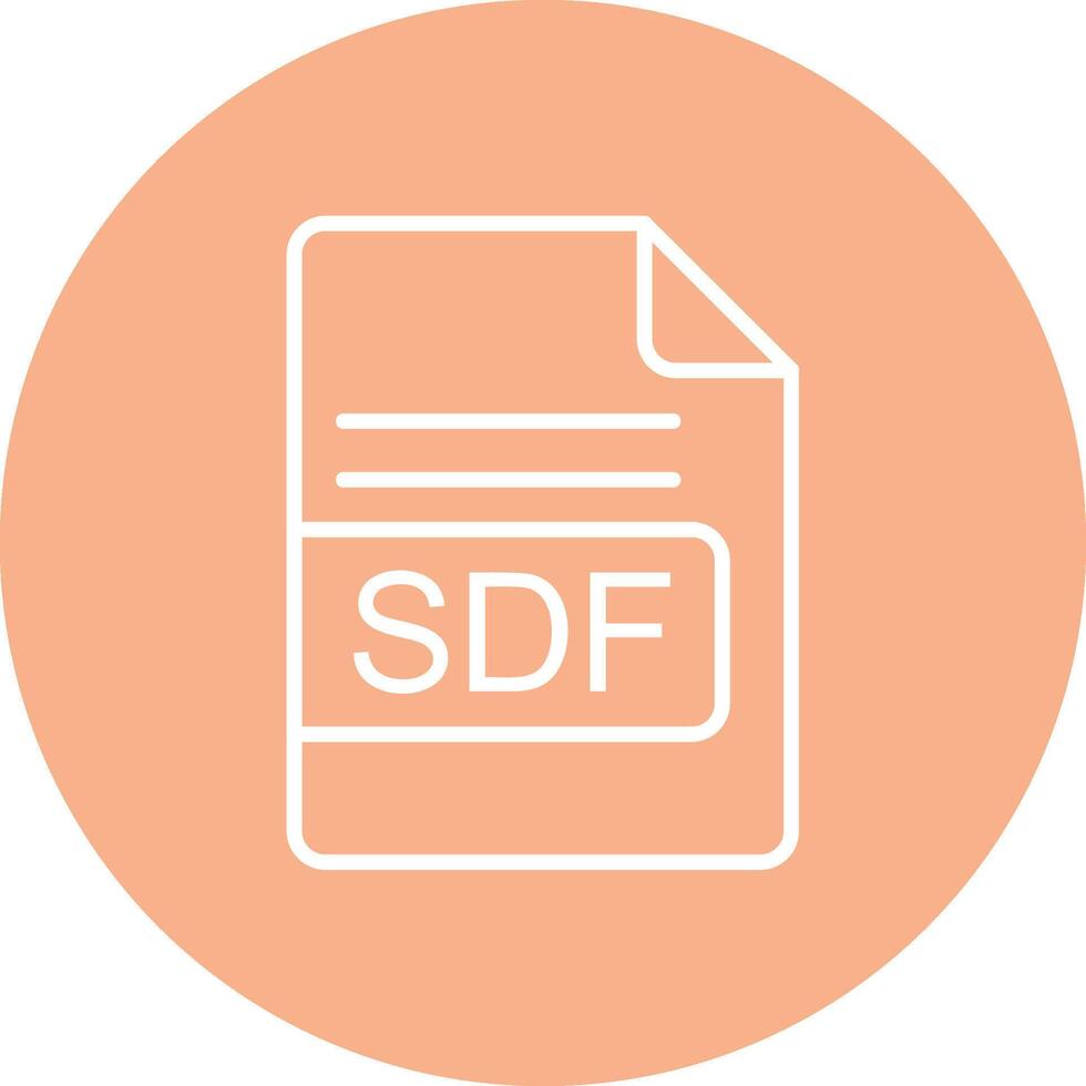 sdf archivo formato línea multi circulo icono vector