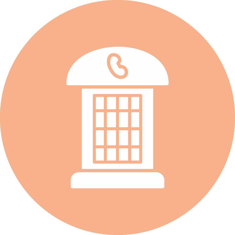 Phone Booth Glyph Multi Circle Icon vector