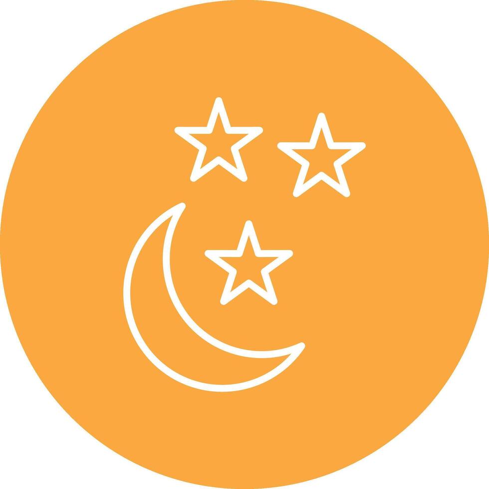 medio Luna línea multi circulo icono vector