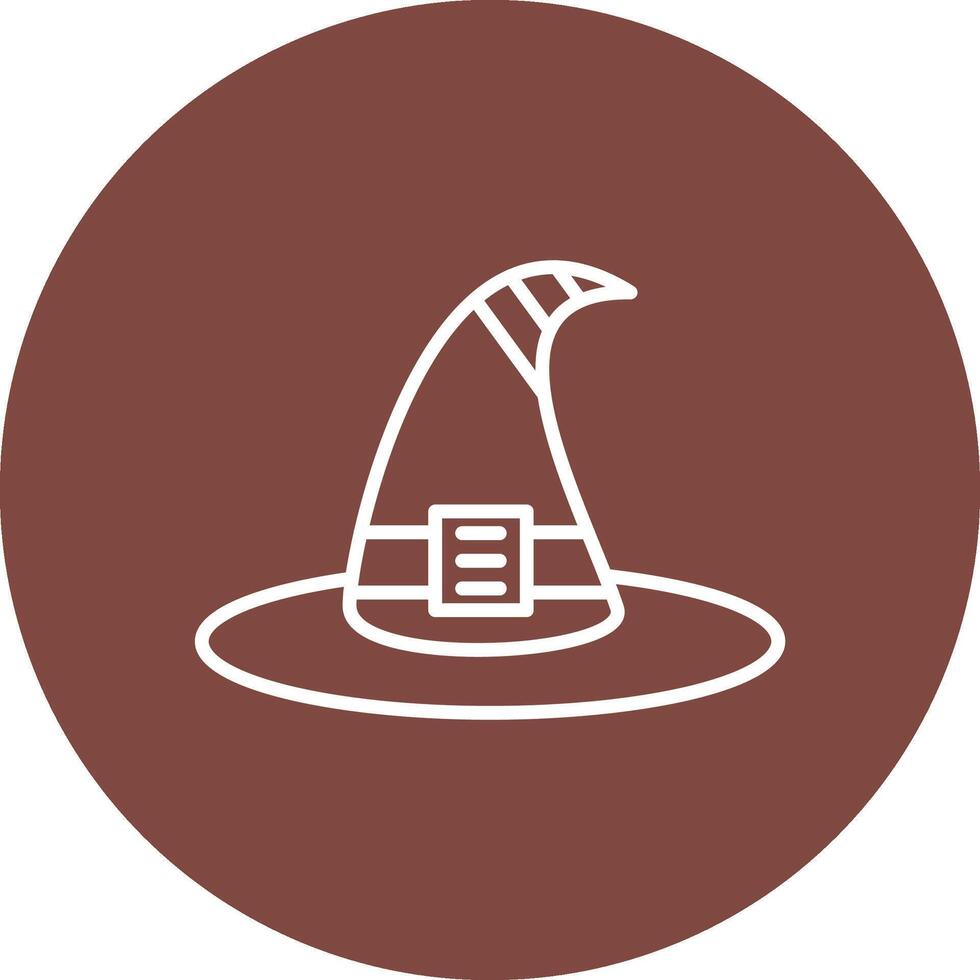 bruja sombrero línea multi circulo icono vector