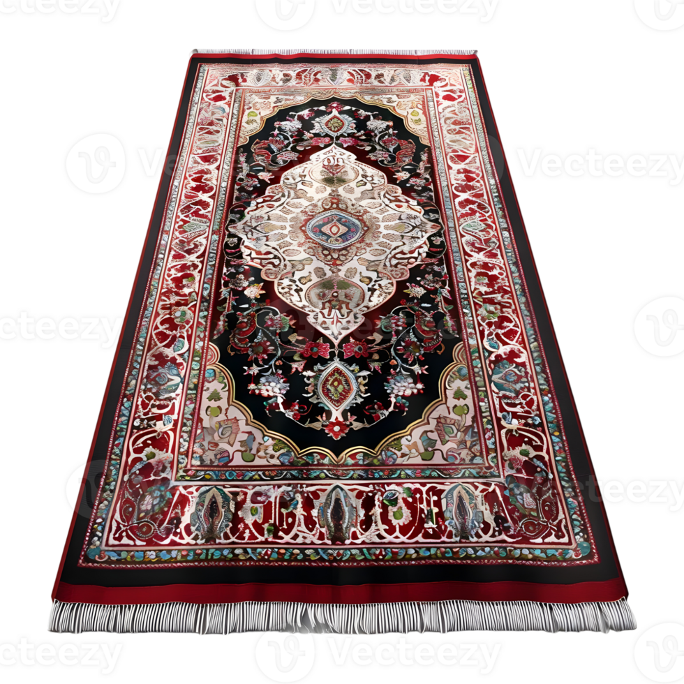 3D Rendering of a Prayer rug Salah carpet for Muslims on Transparent Background png