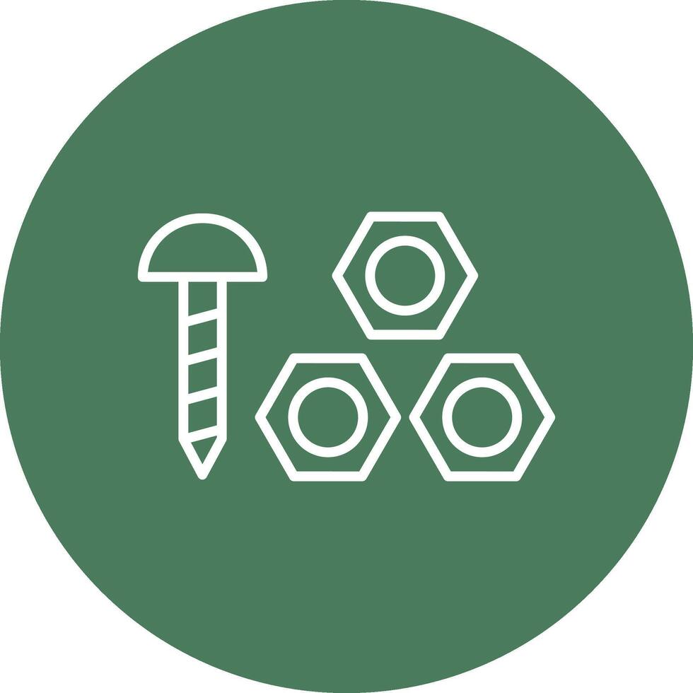 Nuts Line Multi Circle Icon vector