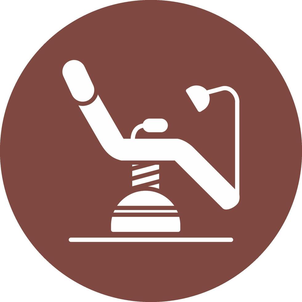 Dentist Chair Glyph Multi Circle Icon vector