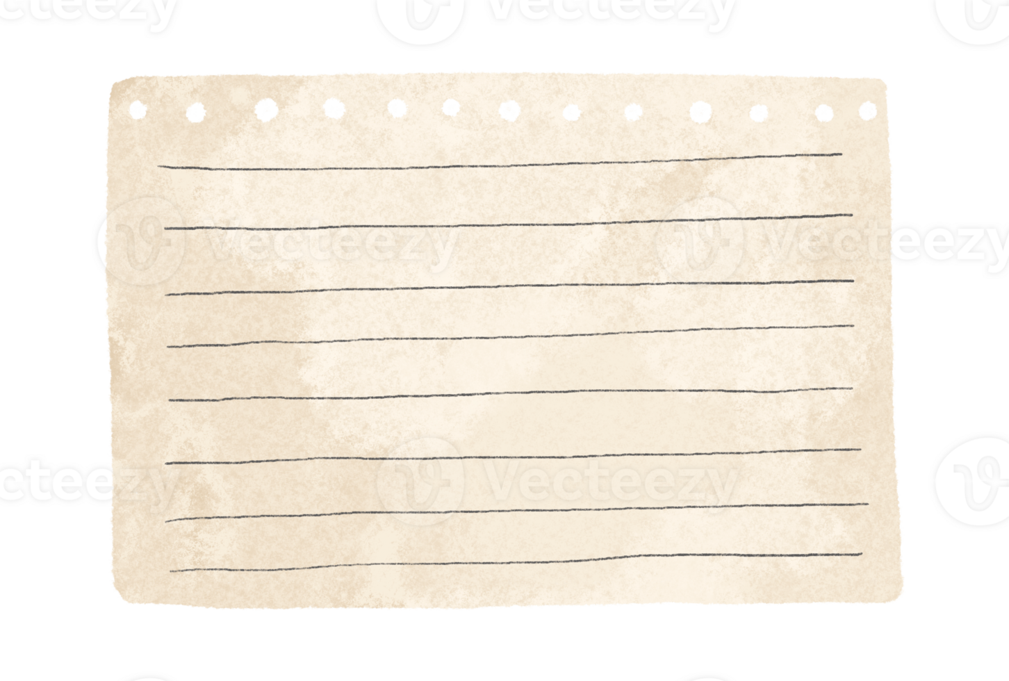 Paper templates for notes. A sheet of paper with a black strip torn from the notebook. Illustration of notes from a notebook on an isolated background png