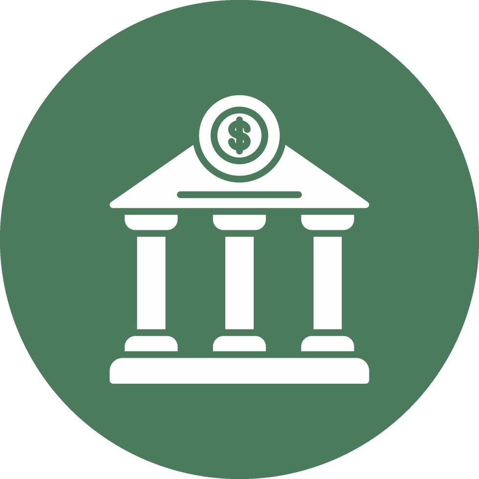 Bank Glyph Multi Circle Icon vector