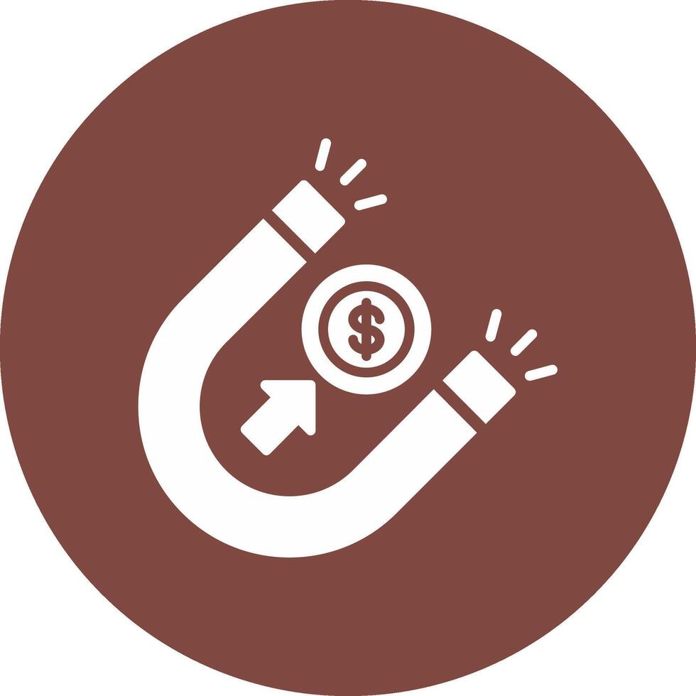 Magnet Glyph Multi Circle Icon vector