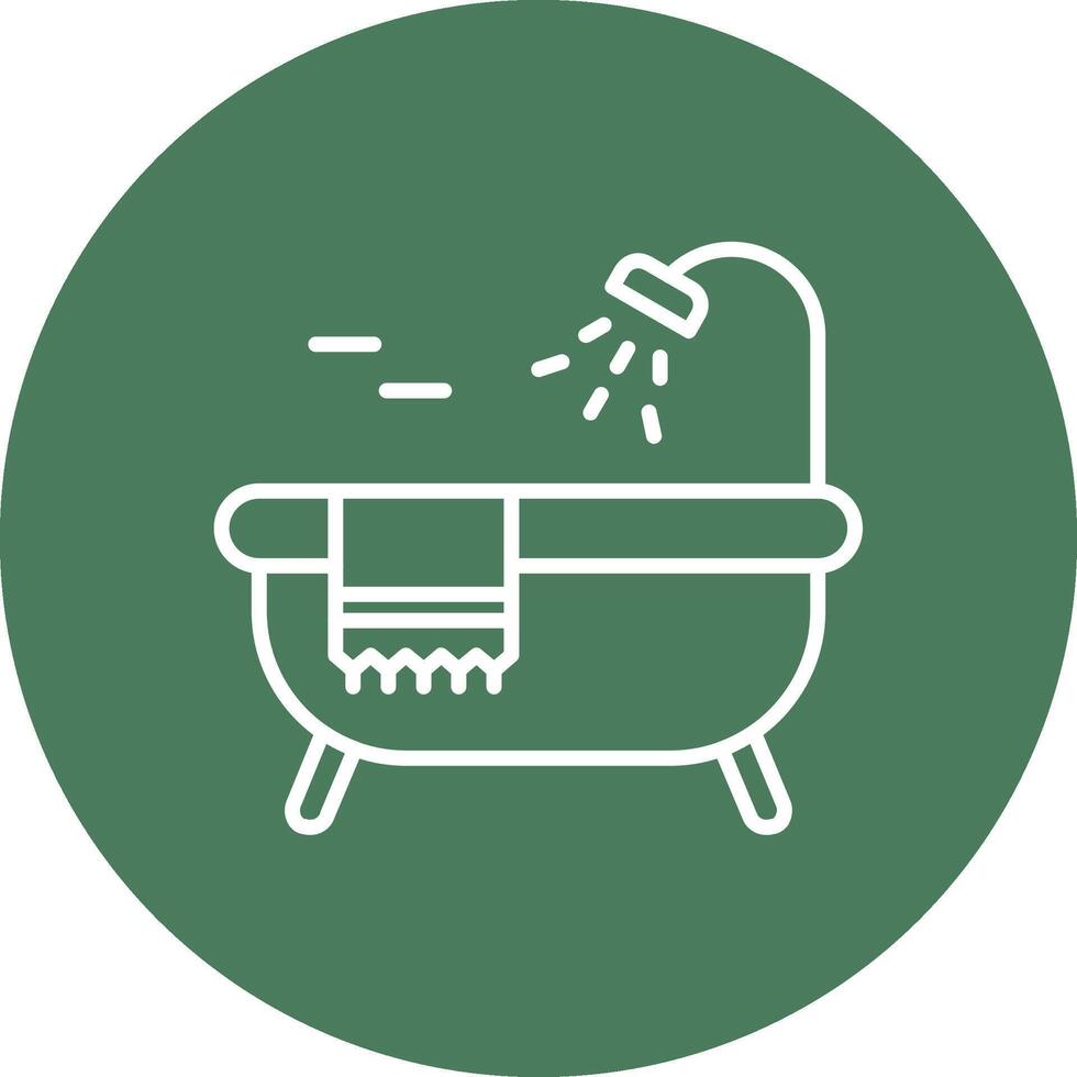 Bathtub Line Multi Circle Icon vector