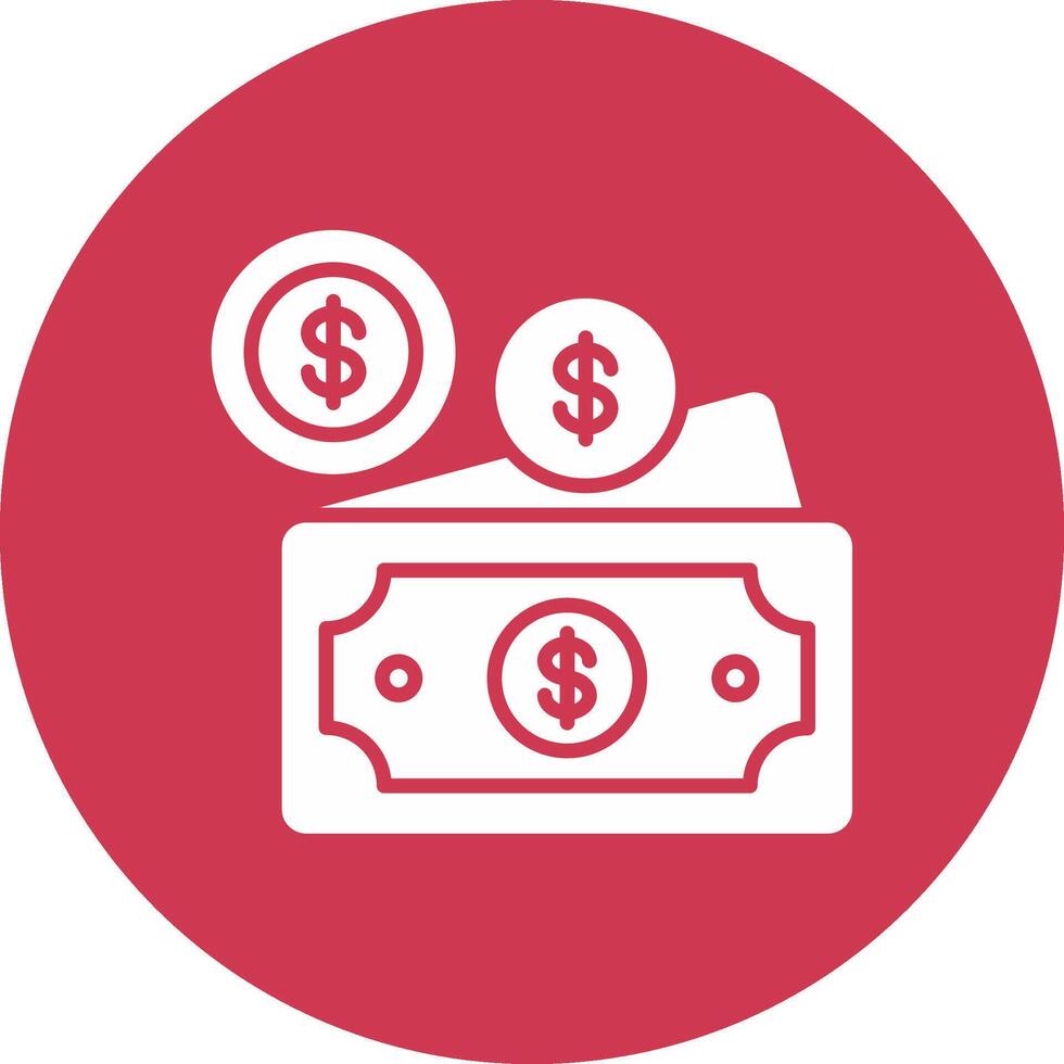Dollar Glyph Multi Circle Icon vector
