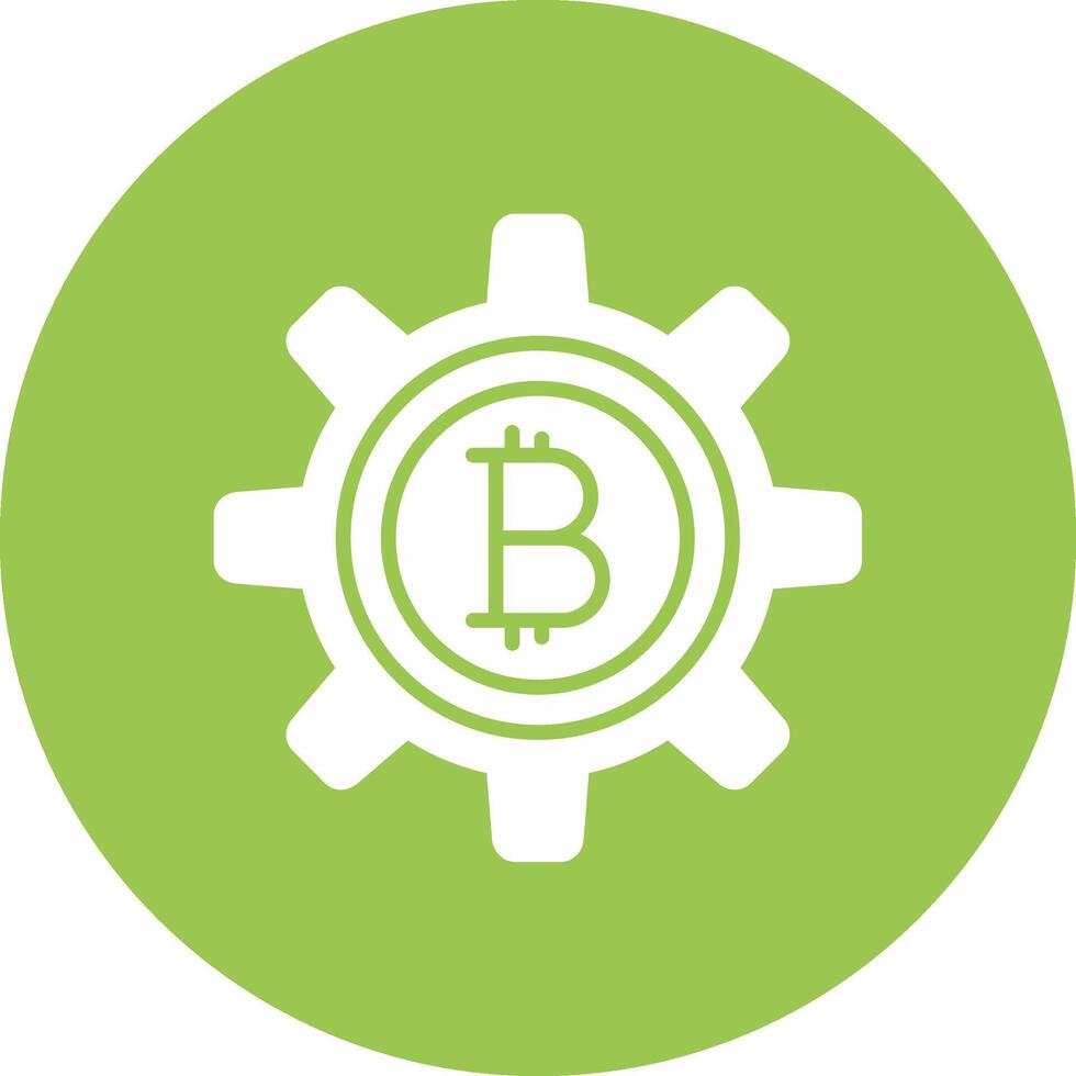 Bitcoin Management Glyph Multi Circle Icon vector