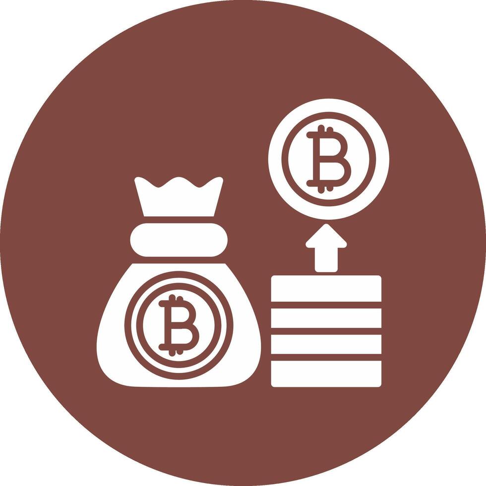 Bitcoin Glyph Multi Circle Icon vector