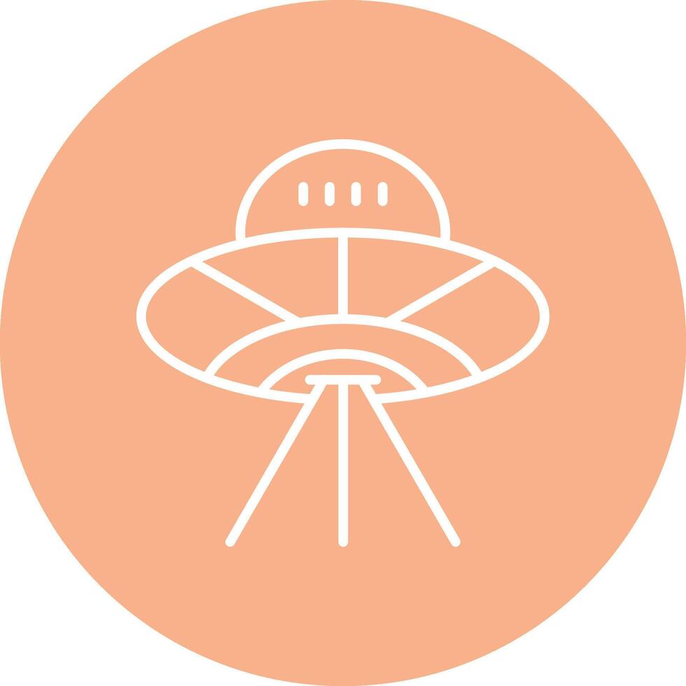 Alien Spaceship Line Multi Circle Icon vector