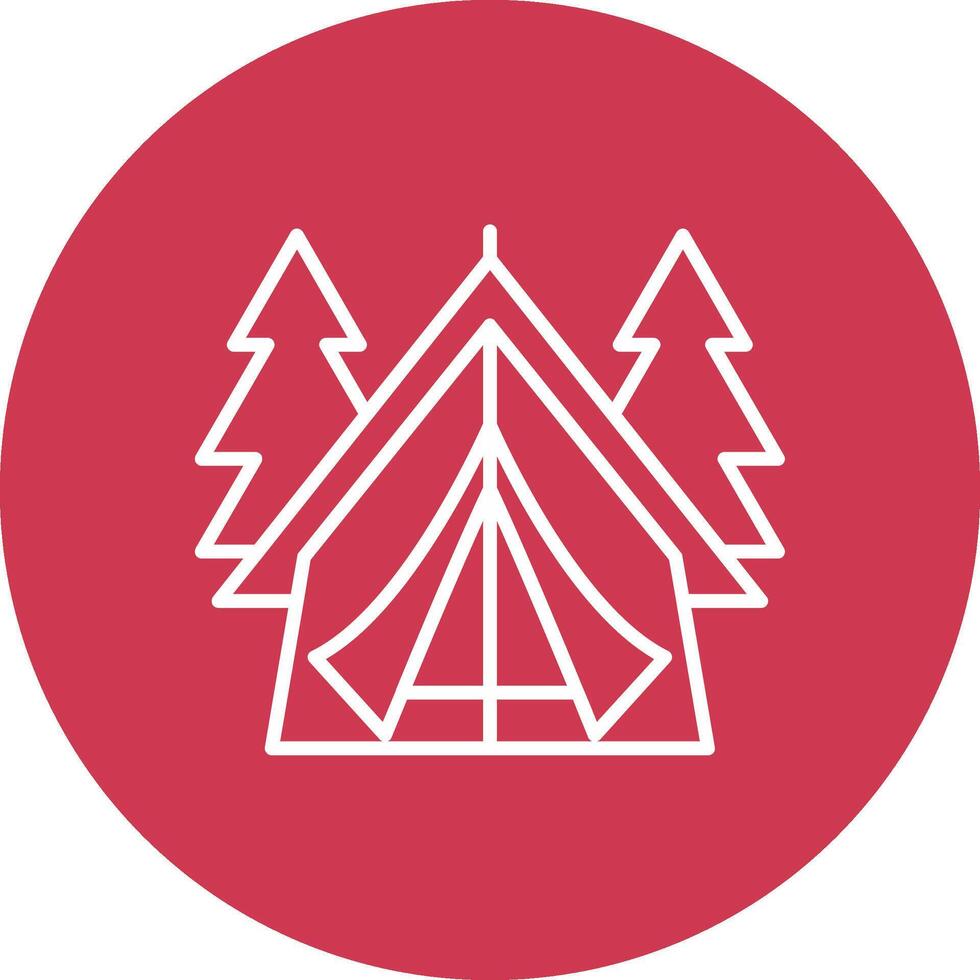 Tent Line Multi Circle Icon vector
