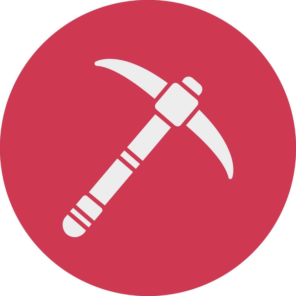 Pickaxe Glyph Multi Circle Icon vector