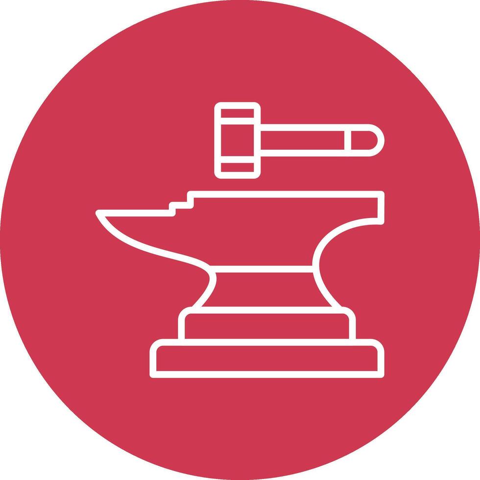 Anvil Line Multi Circle Icon vector