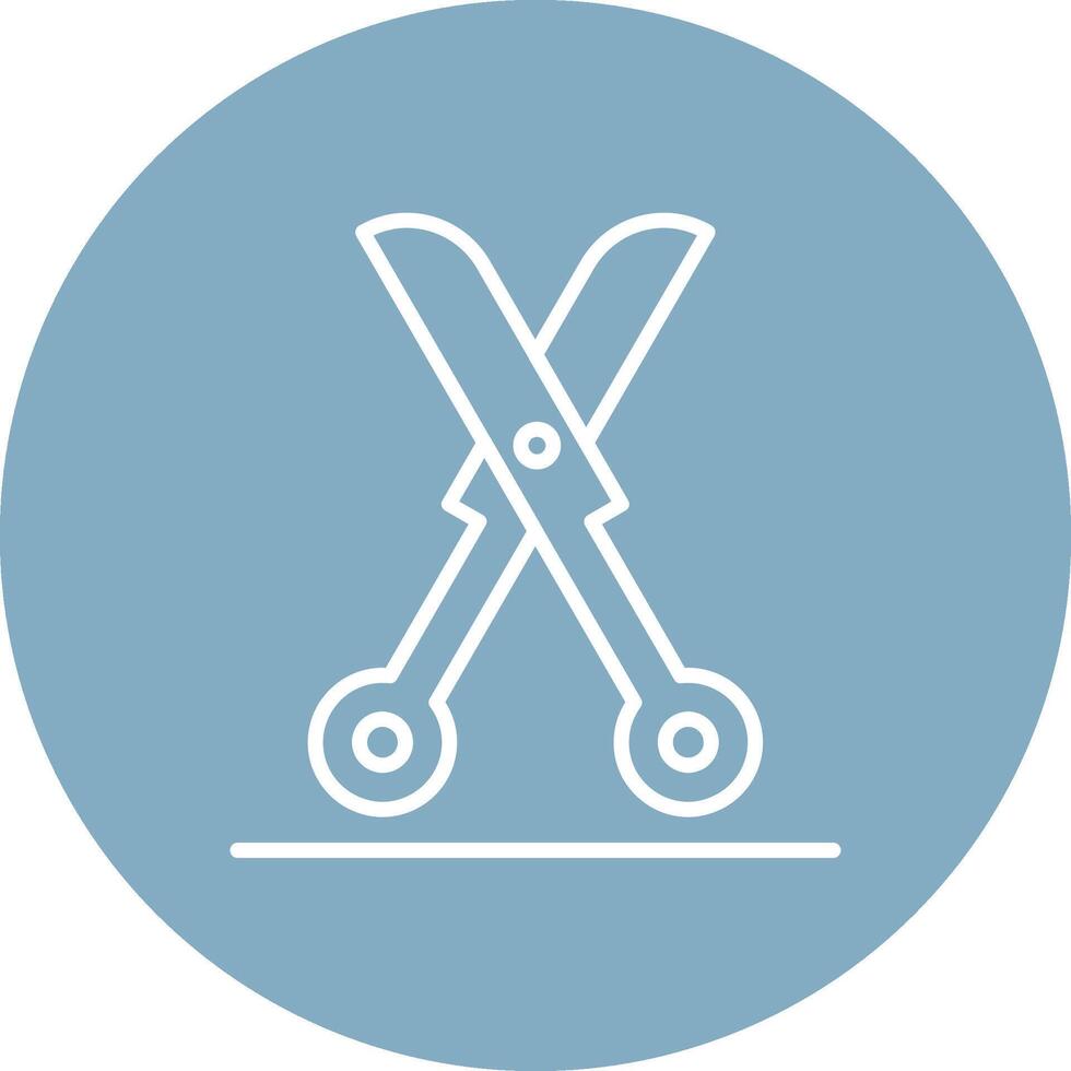 Shears Line Multi Circle Icon vector