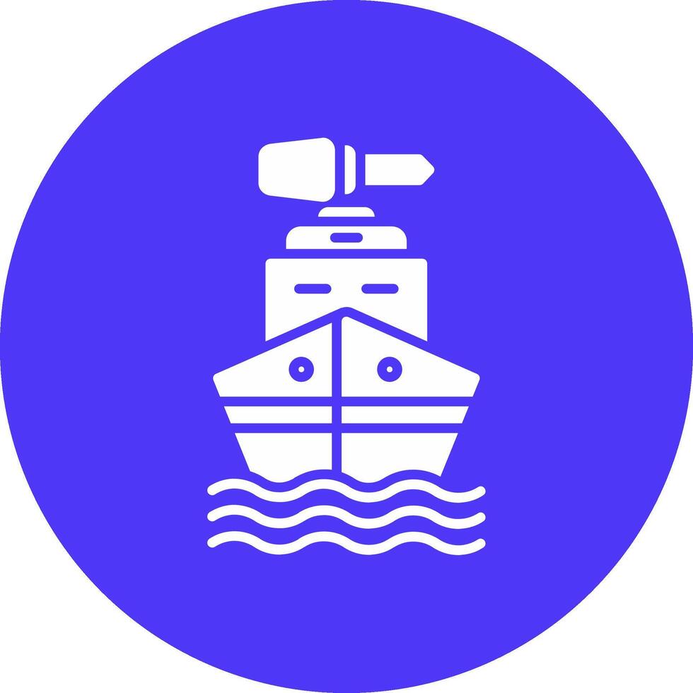 Boat Glyph Multi Circle Icon vector